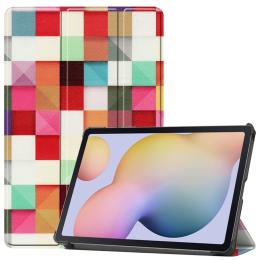 Samsung Galaxy Tab S7 / Tab S8 - Tri-Fold Fodral - Färgade Fyrkanter