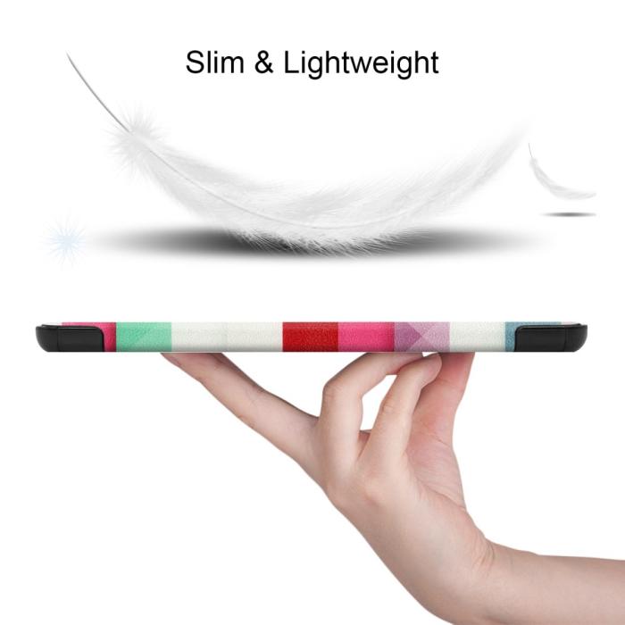 Bild 2, Samsung Galaxy Tab S7 / Tab S8 - Tri-Fold Fodral - Färgade Fyrkanter