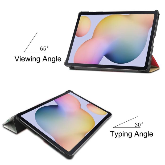Bild 3, Samsung Galaxy Tab S7 / Tab S8 - Tri-Fold Fodral - Färgade Fyrkanter