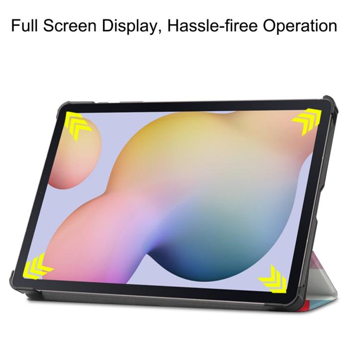Bild 4, Samsung Galaxy Tab S7 / Tab S8 - Tri-Fold Fodral - Färgade Fyrkanter