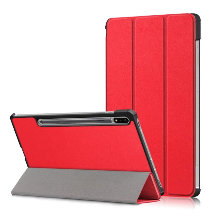Bild 1, Samsung Galaxy Tab S7 / Tab S8 - Tri-Fold Fodral - Röd