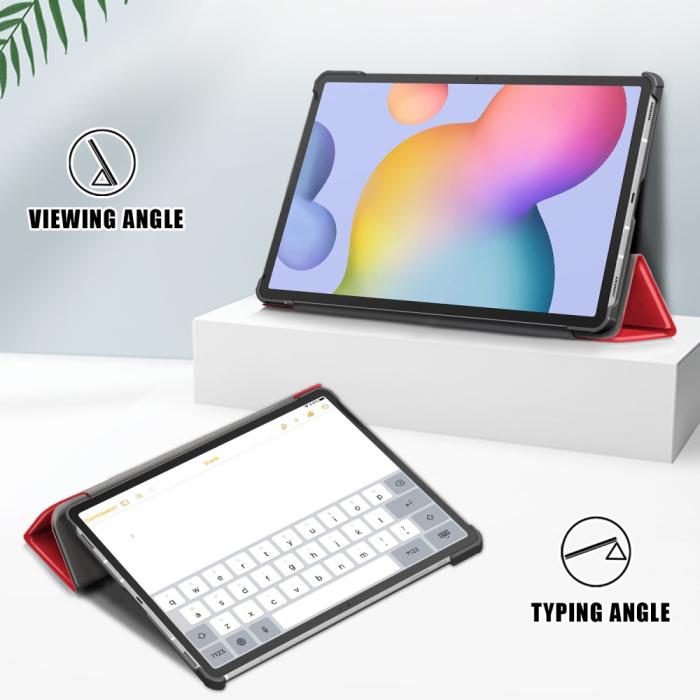 Bild 4, Samsung Galaxy Tab S7 / Tab S8 - Tri-Fold Fodral - Röd
