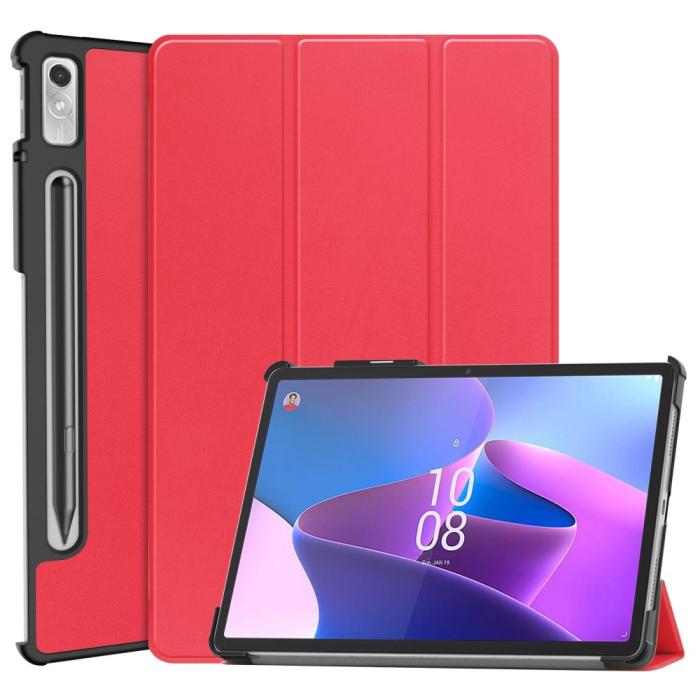 Bild 1, Lenovo Tab P11 Pro Gen 2 Fodral Tri-Fold Läder Röd