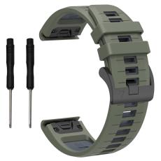Garmin Fenix 26 mm Armband Quick Release Silikon Gr&ouml;n