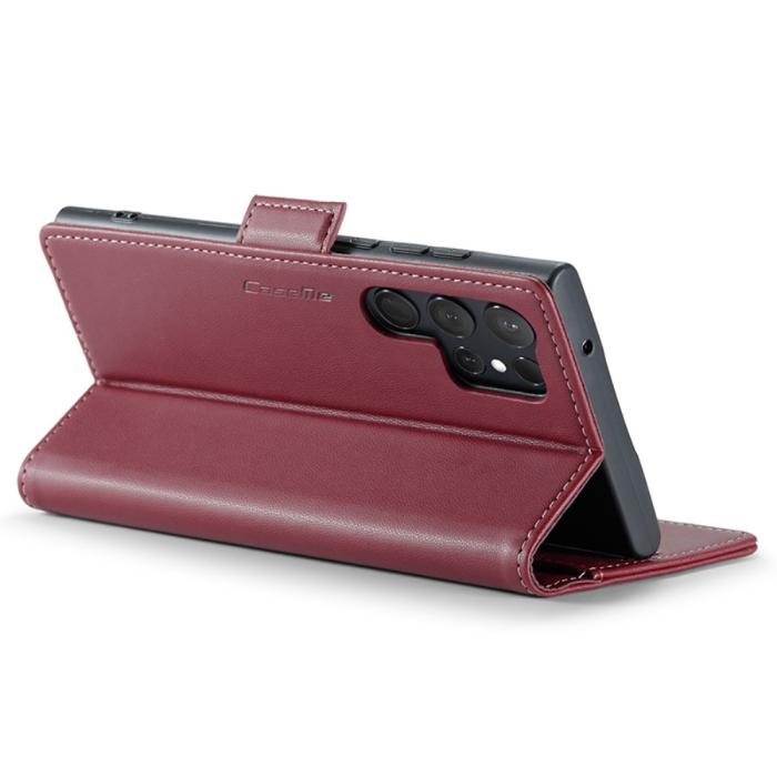 Bild 3, CASEME Galaxy S24 Ultra Fodral Slim Litchi Läder Röd