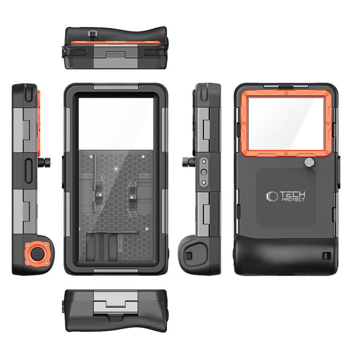 Bild 5, Tech-Protect Universal IPX8 Dykning Vattentätt Fodral Svart/Orange