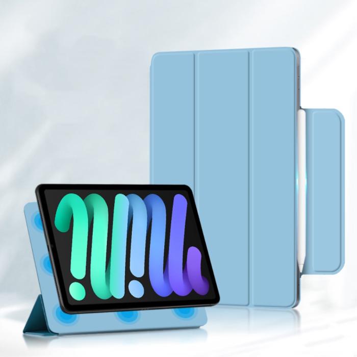 Bild 6, iPad Mini 2024/2021 2in1 Magnetiskt Tri-Fold Fodral Ljus Blå