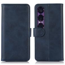 Sony Xperia 1 VII Pl&aring;nboksfodral L&auml;der Bl&aring;