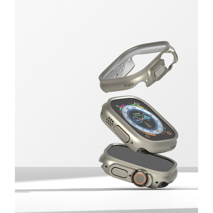 Bild 6, Ringke Apple Watch Ultra 49 mm 2-PACK Skal Slim Titanium Grey/Clear