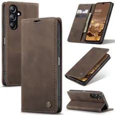 CASEME Galaxy A16/A26 5G Fodral Flip Retro L&auml;der Brun