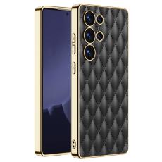 GKK Samsung Galaxy S25 Ultra Skal Diamond Hybrid L&auml;der Svart