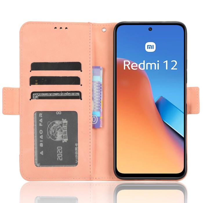Bild 2, Xiaomi Redmi 12 5G/4G Fodral Med Avtagbart Kortfodral Rosa