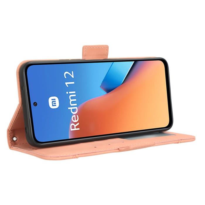 Bild 3, Xiaomi Redmi 12 5G/4G Fodral Med Avtagbart Kortfodral Rosa