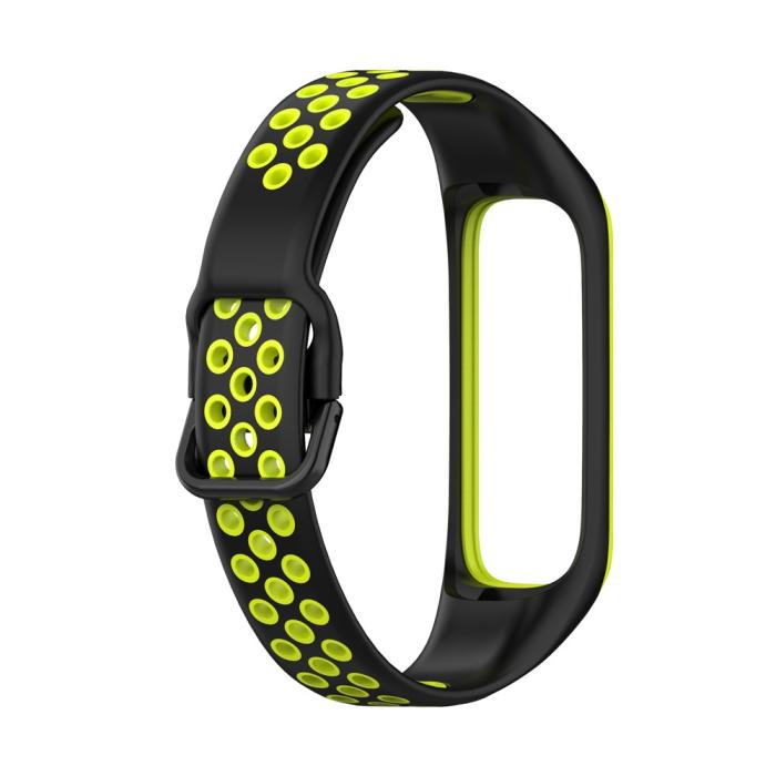 Bild 3, Samsung Galaxy Fit 2 SM-R220 Armband Ihåligt Silikon Svart/Grön