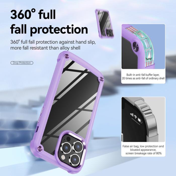 Bild 5, iPhone 15 Pro Skal Shockproof Hybrid Armor Lila