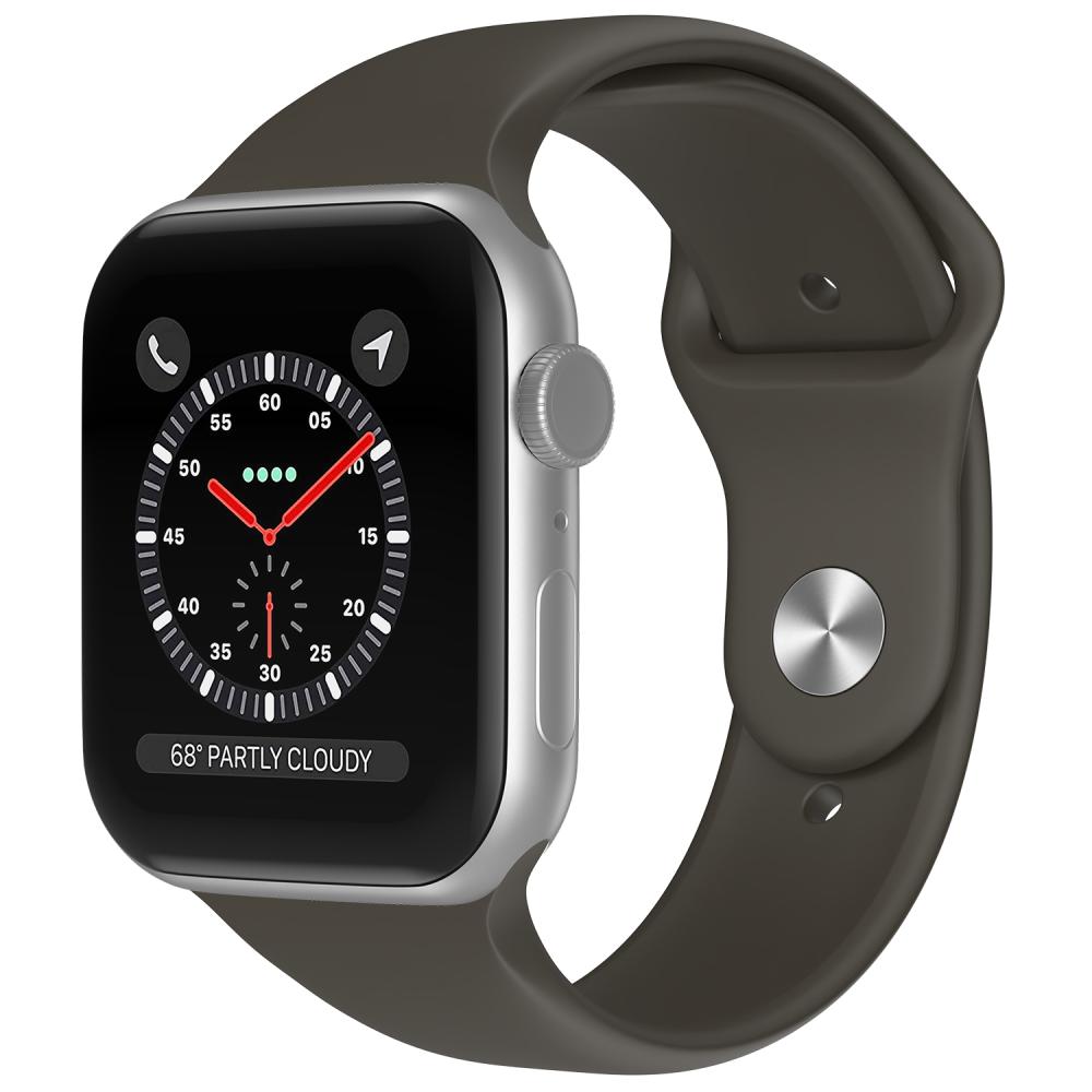 Apple Watch 38/40/41 mm Silikon Armband (M/L) Mörk Brun