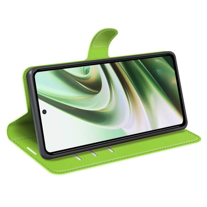 Bild 3, OnePlus Nord CE 3 Lite 5G Fodral Litchi Läder Grön