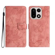 OnePlus 15 Fodral Med Fj&auml;ril Tryck Rosa