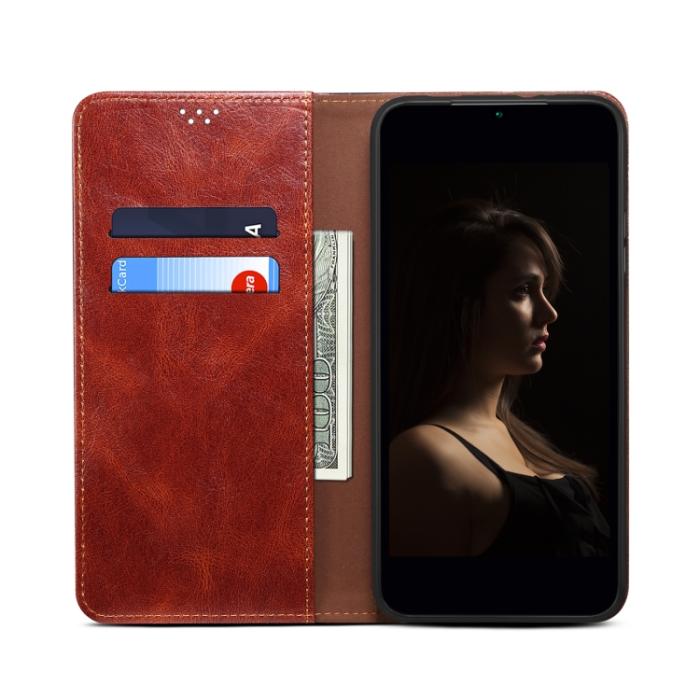 Bild 4, Xiaomi 13 Pro 5G Fodral Oil Wax Flip Läder Brun