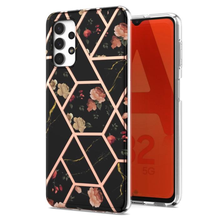 Bild 1, Samsung Galaxy A23 5G Skal Marmor Black Flowers