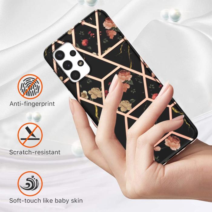 Bild 2, Samsung Galaxy A23 5G Skal Marmor Black Flowers
