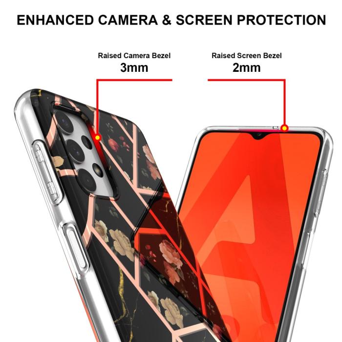 Bild 4, Samsung Galaxy A23 5G Skal Marmor Black Flowers