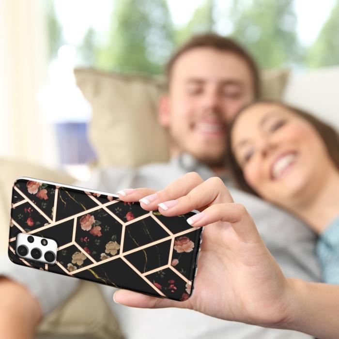Bild 5, Samsung Galaxy A23 5G Skal Marmor Black Flowers
