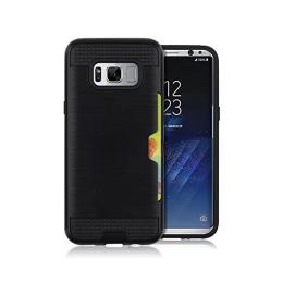 Samsung S8 Plus - Brushed Skal med kortplats - Svart