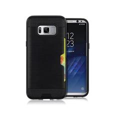 Samsung S8 Plus - Brushed Skal med kortplats - Svart