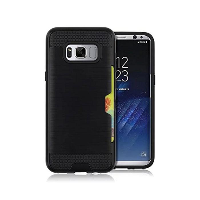 Bild 1, Samsung S8 Plus - Brushed Skal med kortplats - Svart