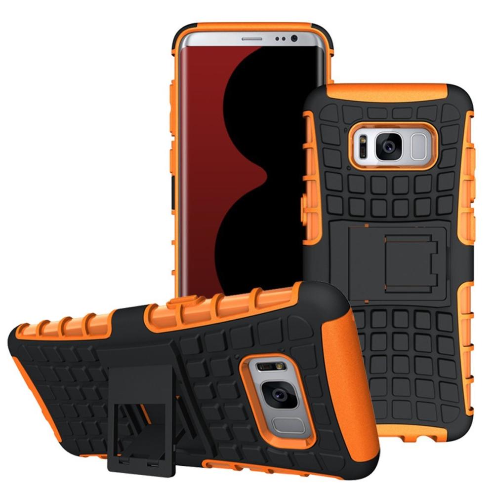Samsung S8 Plus - Ultimata stöttåliga skalet med stöd - Orange