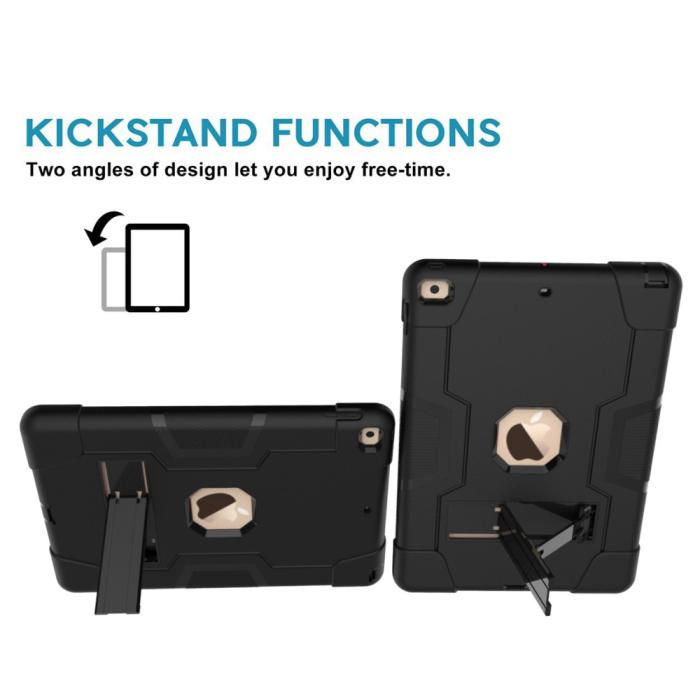 Bild 4, iPad 10.2 2019/2020/2021 Shockproof Hybrid Skal Med Kickstand Svart