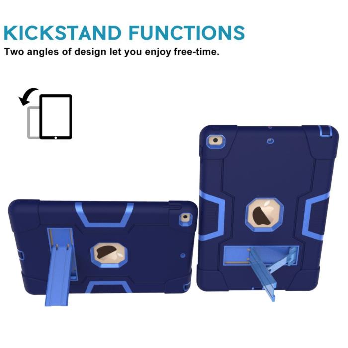 Bild 4, iPad 10.2 2019/2020/2021 Shockproof Hybrid Skal Med Kickstand Mörk Blå/Blå