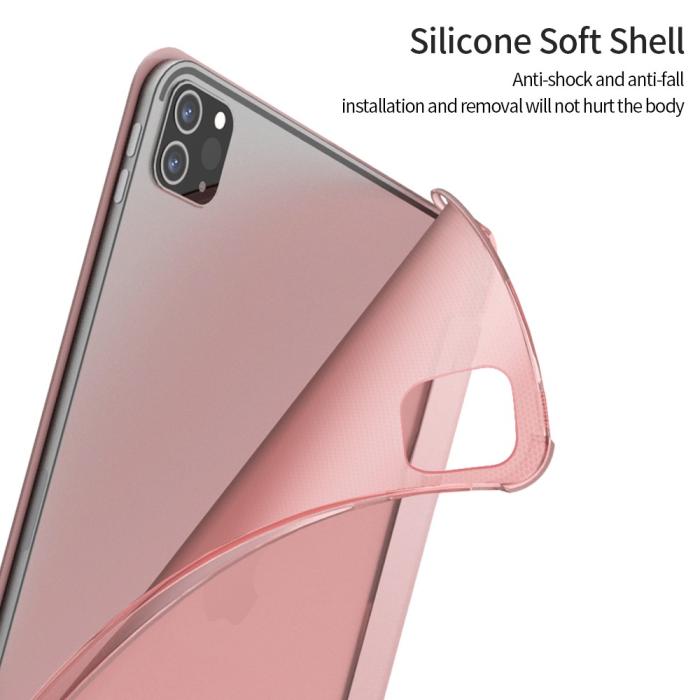 Bild 2, iPad Pro 11 (2018/2020/2021) - Tri-Fold Smart Fodral Pennhållare - Roséguld