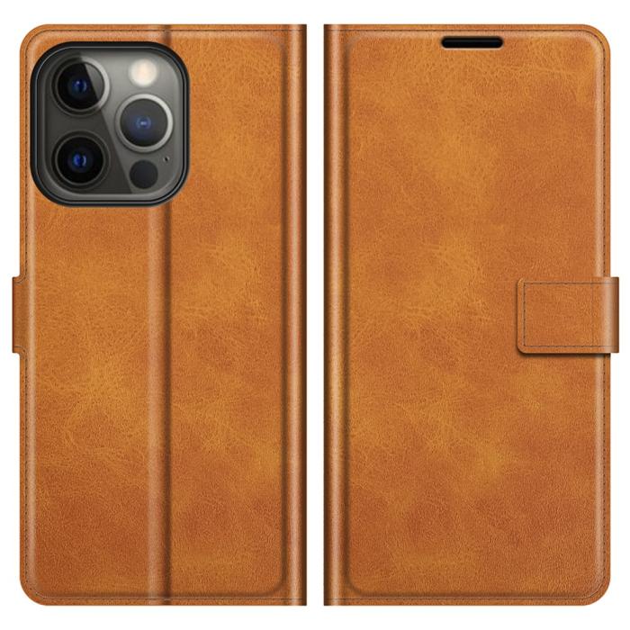 Bild 1, iPhone 13 Pro Max - Solid Slim Läder Fodral - Brun