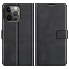 iPhone 13 Pro Max - Solid Slim L&auml;der Fodral - Svart