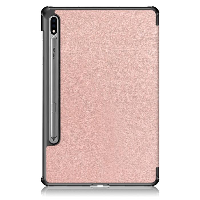 Bild 3, Samsung Galaxy Tab S7 / Tab S8 - Tri-Fold Fodral - Roséguld