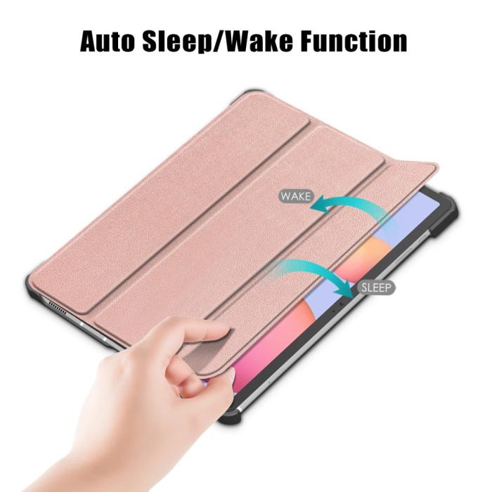 Bild 5, Samsung Galaxy Tab S7 / Tab S8 - Tri-Fold Fodral - Roséguld