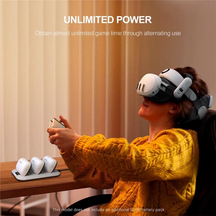 Bild 6, BOBOVR 30W Laddningsstation För 3x B100 Batteri Vit