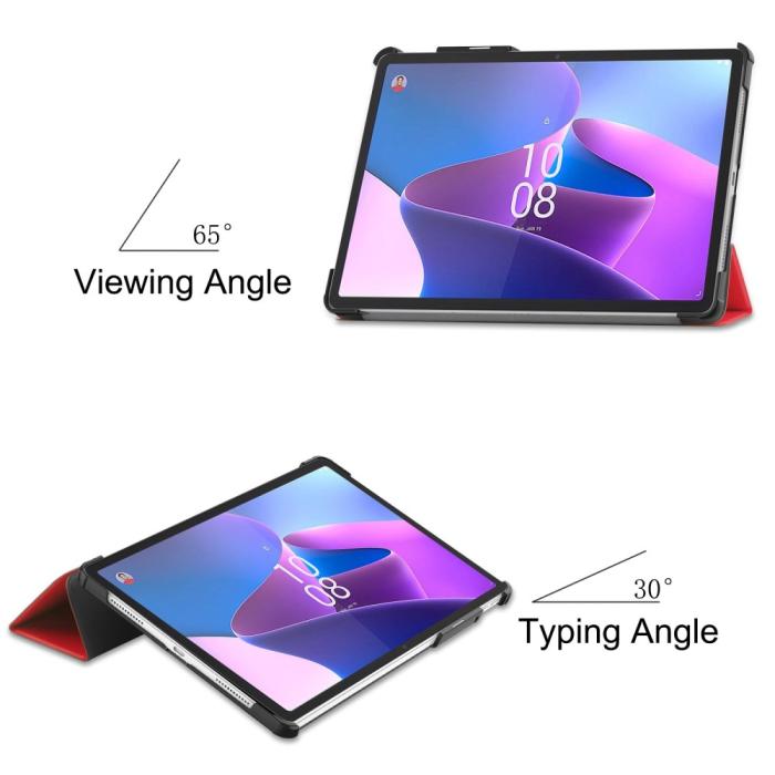 Bild 6, Lenovo Tab P11 Pro Gen 2 Fodral Tri-Fold Läder Röd