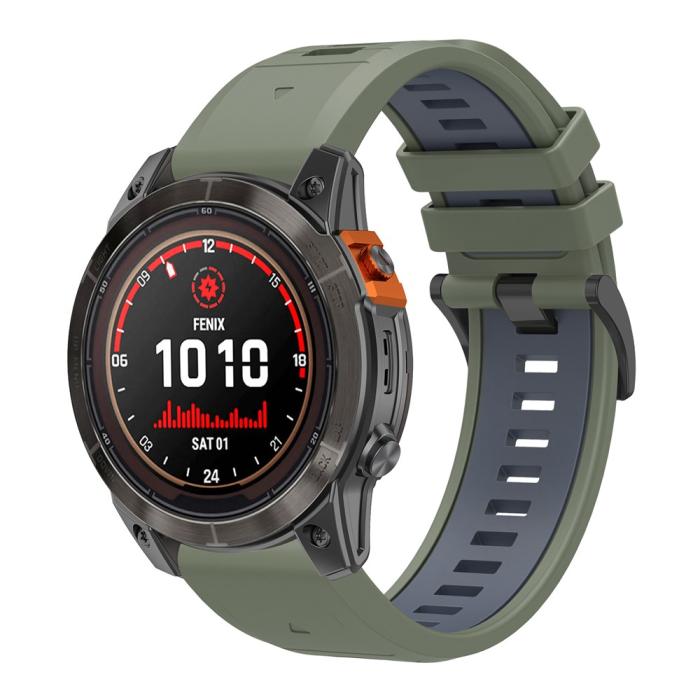 Bild 4, Garmin Fenix 26 mm Armband Quick Release Silikon Grön