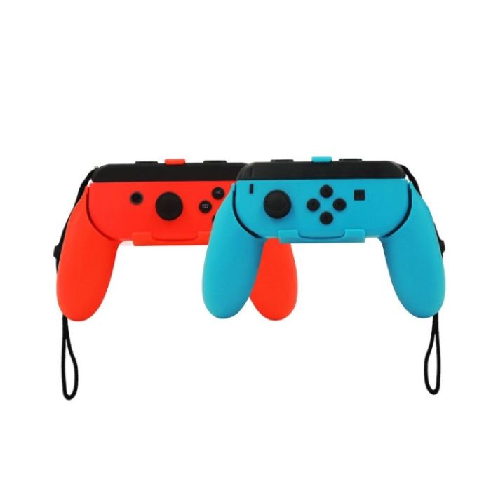 Bild 3, iPlay 2 st Nintendo Switch Joy-Con Grip Röd/Blå