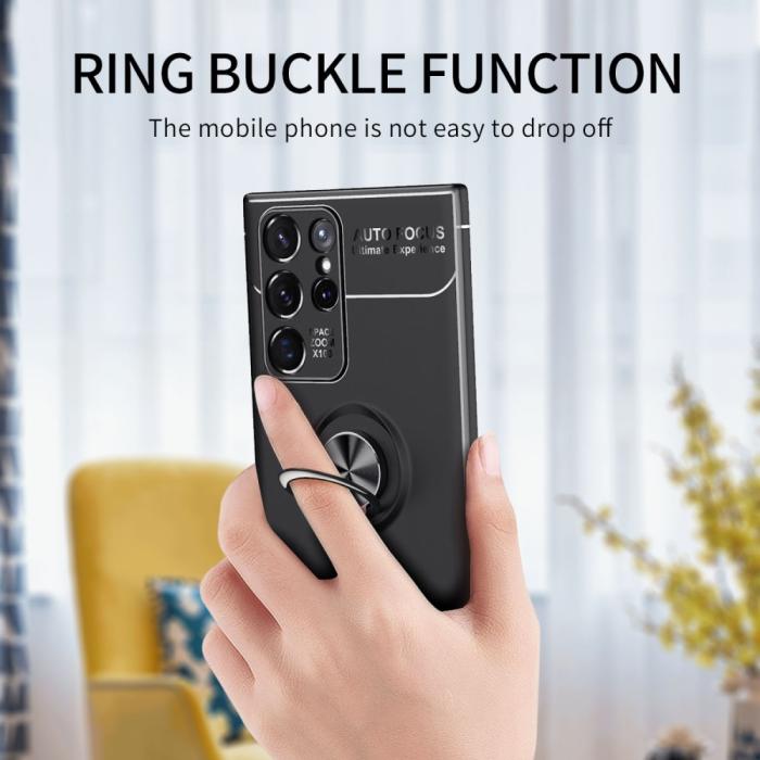 Bild 4, Samsung Galaxy S22 Ultra Skal Ring Svart/Röd