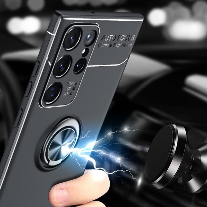 Bild 5, Samsung Galaxy S22 Ultra Skal Ring Svart/Röd