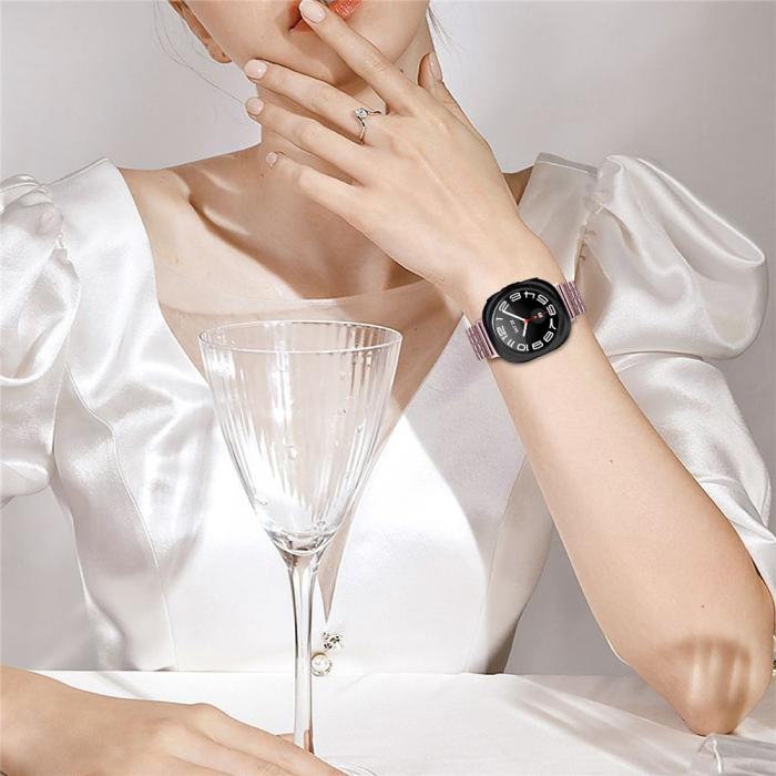 Bild 5, Galaxy Watch 8 46/44/40 mm Armband Rostfritt Stål Rosa