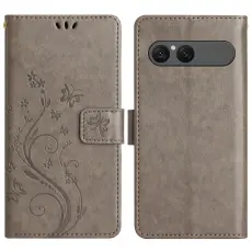 Sony Xperia 10 VII Fodral Med Blommigt Tryck Gr&aring;