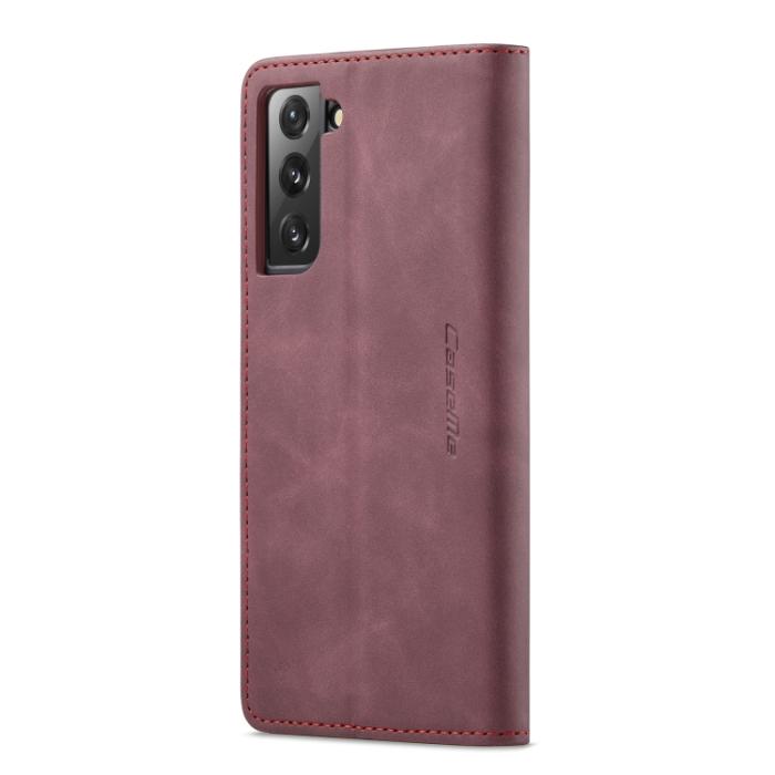Bild 3, CASEME Samsung Galaxy S22 Fodral Flip Retro Läder Röd
