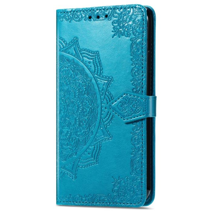 Bild 4, iPhone 16 Fodral Mandala Läder Blå