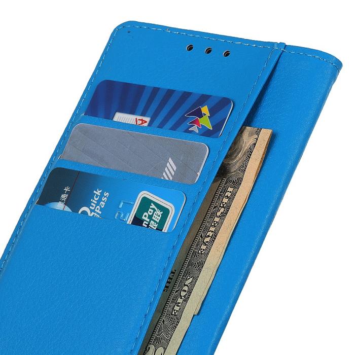 Bild 5, Samsung Galaxy S23 FE Fodral Litchi Läder Blå