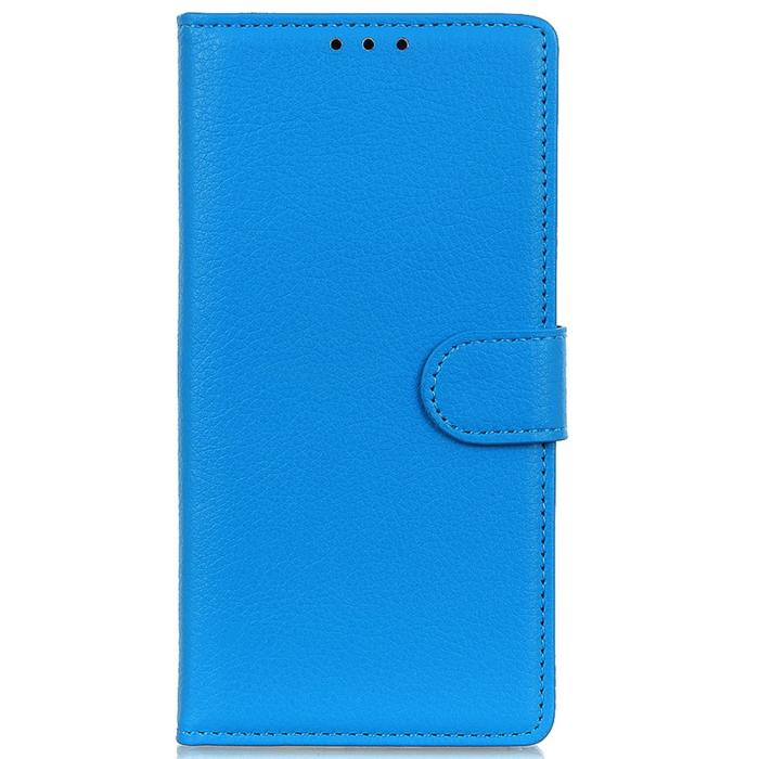 Bild 6, Samsung Galaxy S23 FE Fodral Litchi Läder Blå